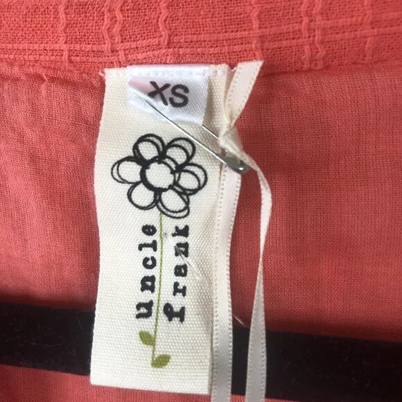 Uncle Frank Dress Womens XS Orange Pink Many Medallions Boho Embroidered NWT - Picture 4 of 16